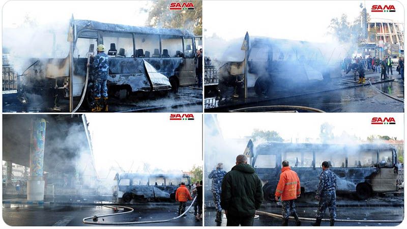 Ataque terrorista contra un autobús del Ejército sirio en Damasco deja 14 muertos