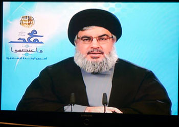 Nasrallah en el recinto de lider martires