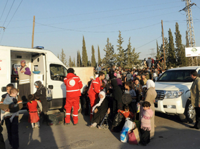 evacuacion de civiles por la cruz roja