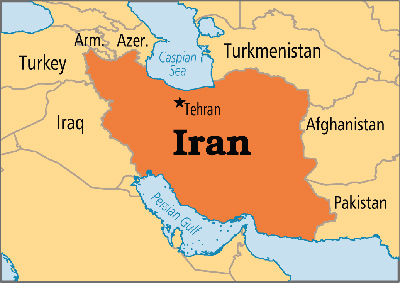 mapa de iran