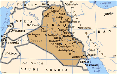 mapa de iraq