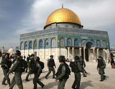 israelies en la explanada de el aqsa