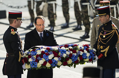 ceremonia en francia por el fin de la guerra