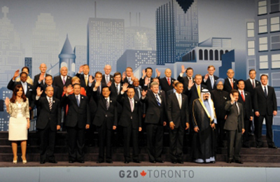 dirigentes participantes en la cumbre de toronto