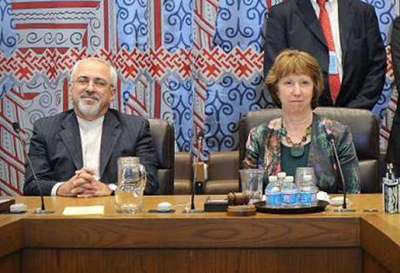 el canciller irani zarif con catherine ashton