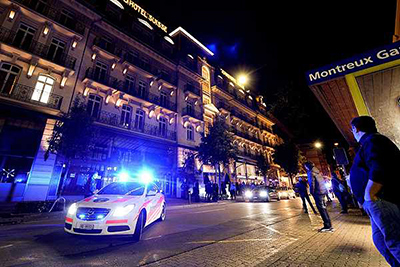 manifestacion frente al hotel montreux palace