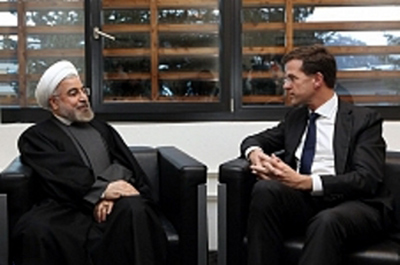 hassan rohani con mark rutte