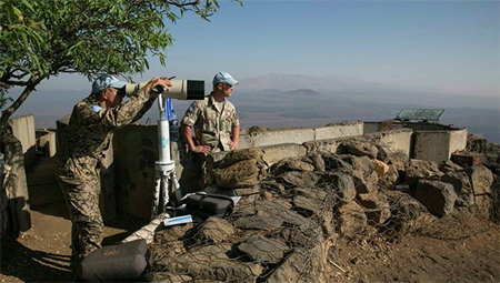 cascos azules en los altos del golan