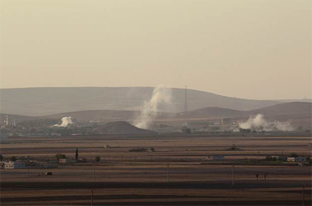 bombardeo sobre kobani