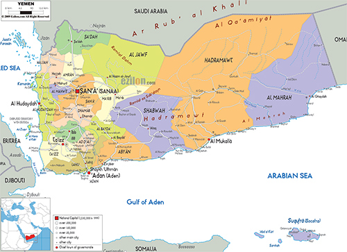 mapa de yemen