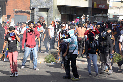 las protestas en caracas