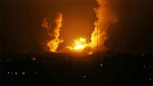 bombardeos sionistas sobre el norte de Gaza