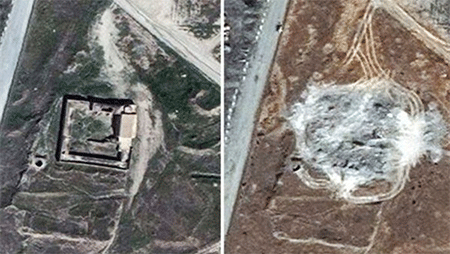 Fotos de satélite muestran el antes y después de la destrucción del Monasterio