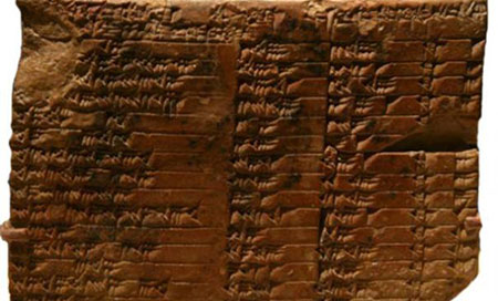 una tablilla de la antigua Babilonia