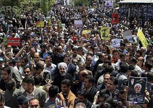 Millones de iraníes marchan en apoyo a la causa palestina