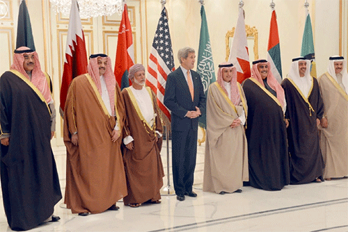 Ministros de Exteriores del Consejo de Cooperación del Golfo junto a John Kerry