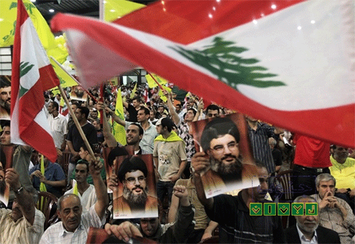 partidarios de Hezbolá durante un acto público
