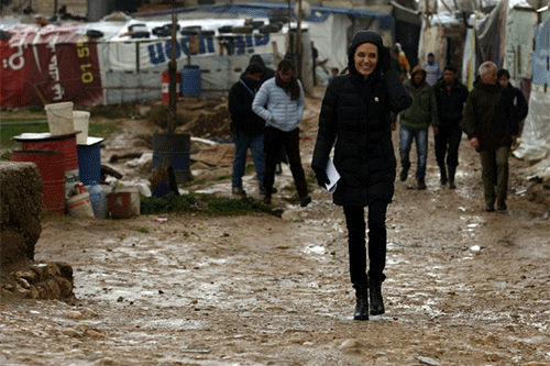 Angelina Jolie visita los refugiados sirios en Líbano