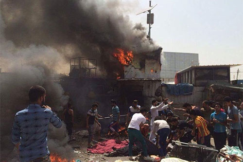 atentado terrorista en un mercado popular en Bagdad