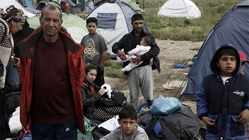 refugiados en el campamento Idomeni