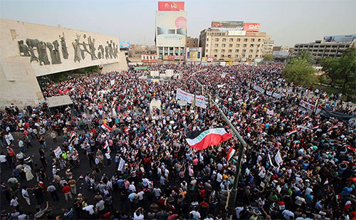 manifestantes reclaman reformas en Bagdad