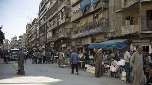 una calle de Alepo durante una tregua