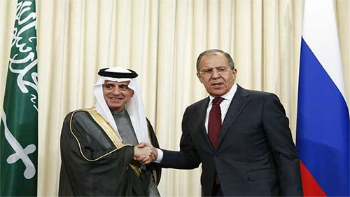 Serguéi Lavrov con su homólogo saudí, Adel al Yubeir