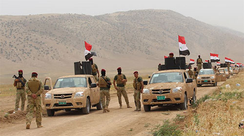 fuerzas iraquíes en las afueras de Mosul