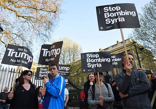 Protestas en Estados Unidos contra la “agresión a Siria”