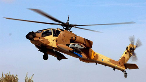 Un helicóptero Apache israelí