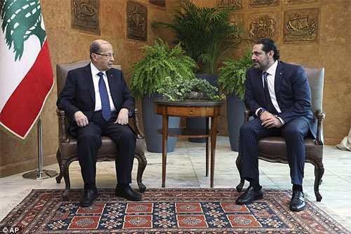 Saad Hariri con el presidente Michel Aoun