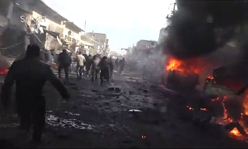 Explosión de un coche bomba en Azaz
