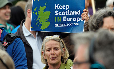 Protestas contra en Brexit en Escocia