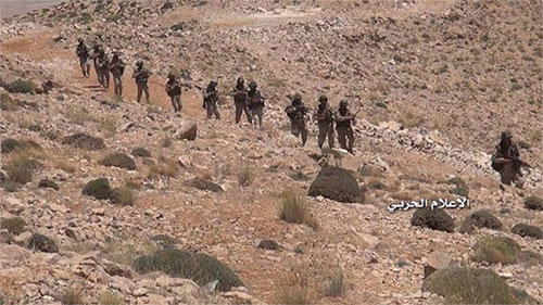 combatientes de Hezbolá en las montañas de Arsal