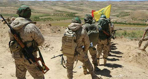 combatientes de Hezbolá en las montañas de Arsal