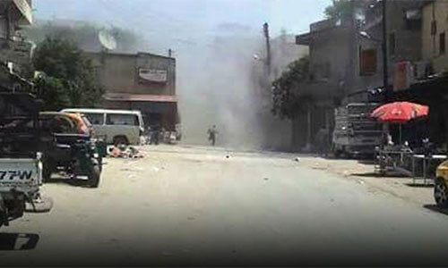 bombardeo en el distrito de Yobar