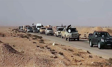 convoy de daesh en al raqa