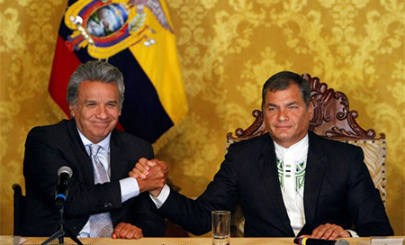 Lenín Moreno junto con Rafael Correa