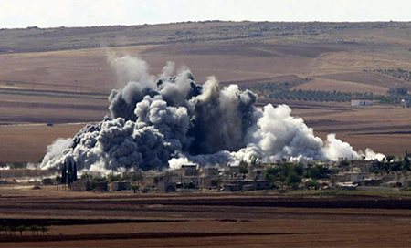 Bombardeo de la coalicíon liderada por EEUU en Siria