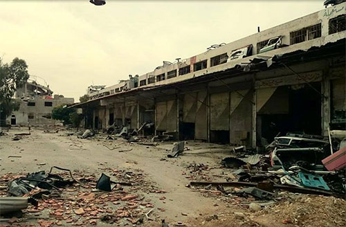 complejo industrial de Al Qadam destruido por terroristas