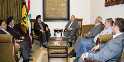 Sayyed Nasrallah recibe a Ahmad Jibril y una delegaci&oacuten