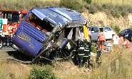 Accidente de autob&#250s en Espa&#241a cobra la vida de 9 personas