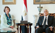 Entrevista entre Ashton y Mursi