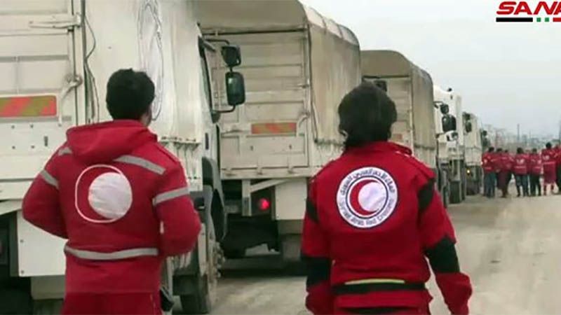 Convoy de ayuda humanitaria entra al final en el municipio sirio de Hayin