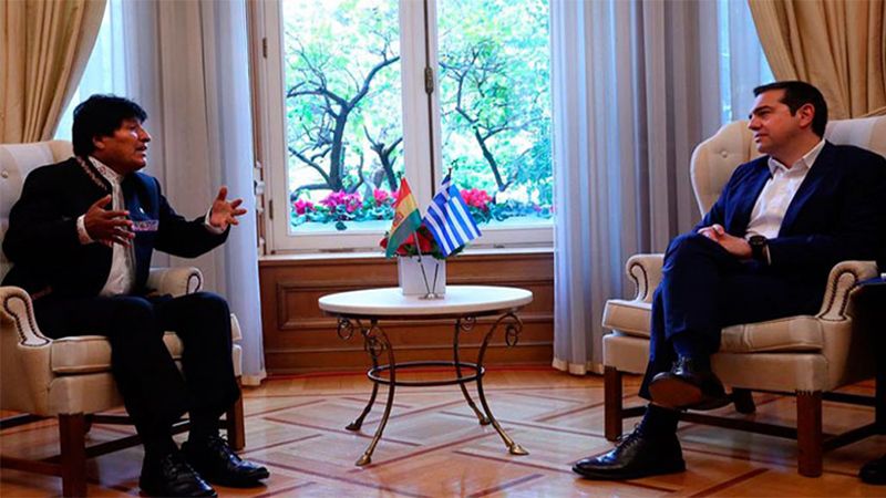 Morales y Tsipras piden apertura de diálogo en Venezuela