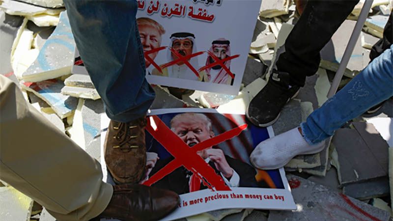 Palestinos protestan contra la conferencia de Bahréin y aseguran que el acuerdo del siglo “no pasará”