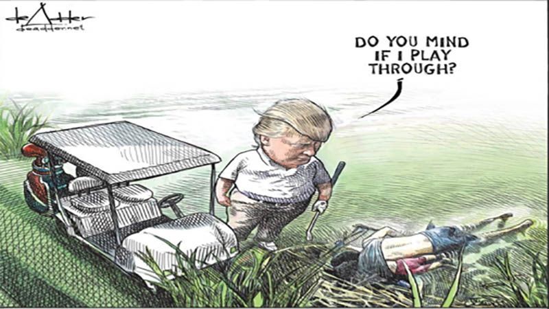 Un caricaturista es despedido tras publicar un dibujo de Trump junto a unos migrantes ahogados