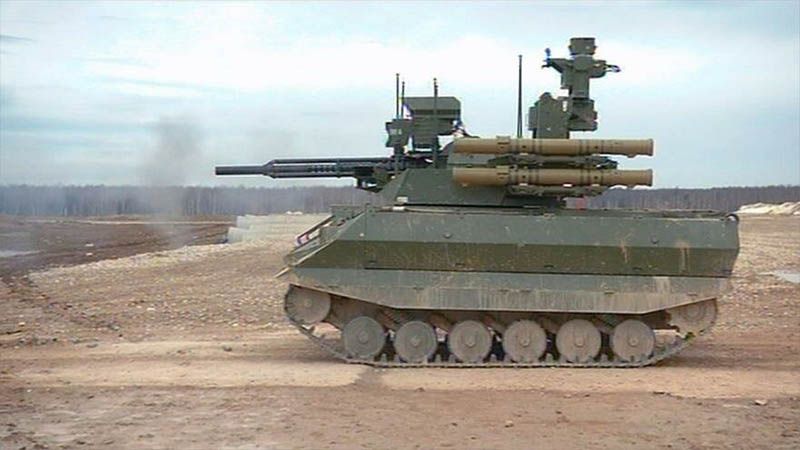 Rusia prueba tanque robot en campo de batalla sirio