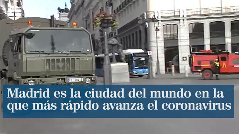 Madrid es la ciudad del mundo en la que m&aacute;s r&aacute;pido avanza el coronavirus