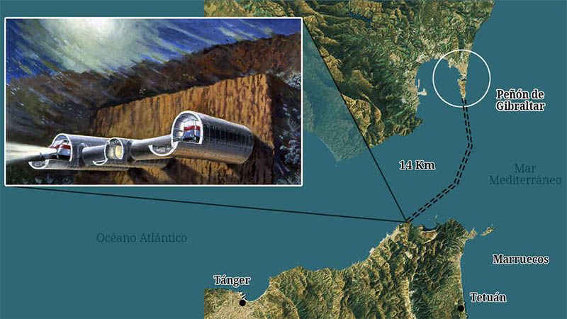 Plan para conectar Gibraltar con &Aacute;frica por un t&uacute;nel submarino